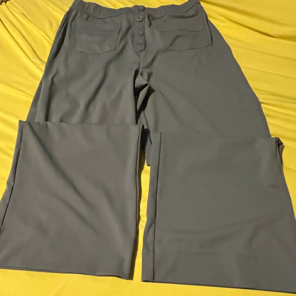Gray Wide-Leg Trousers